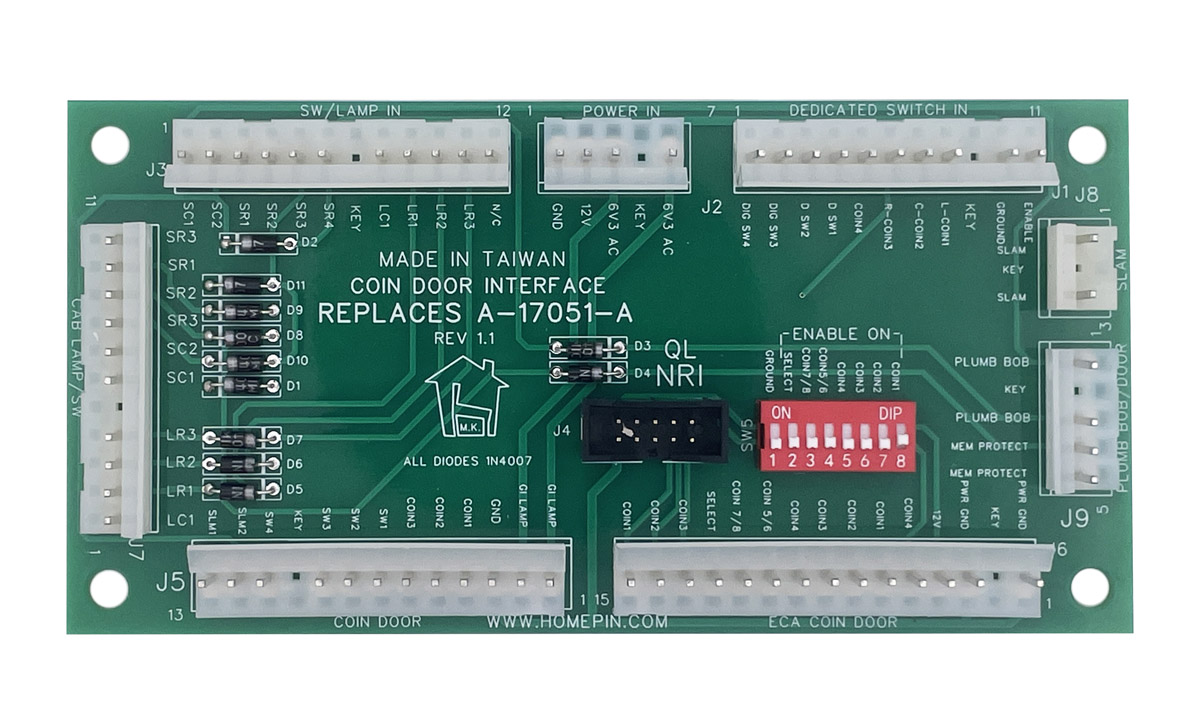 Williams/Bally Coin Door Interface Board A-17051-A