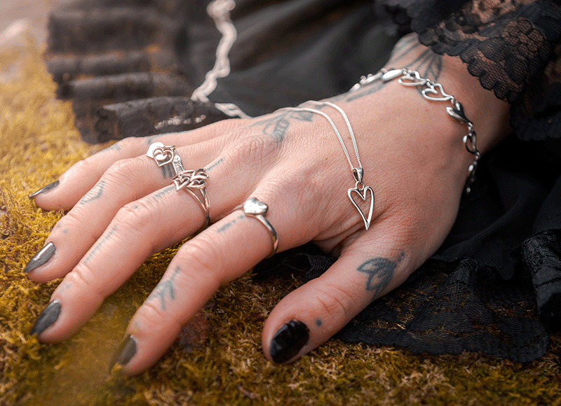 Ett hjärta för henne eller barn. Hjärta halsband i Äkta silver. - 3
