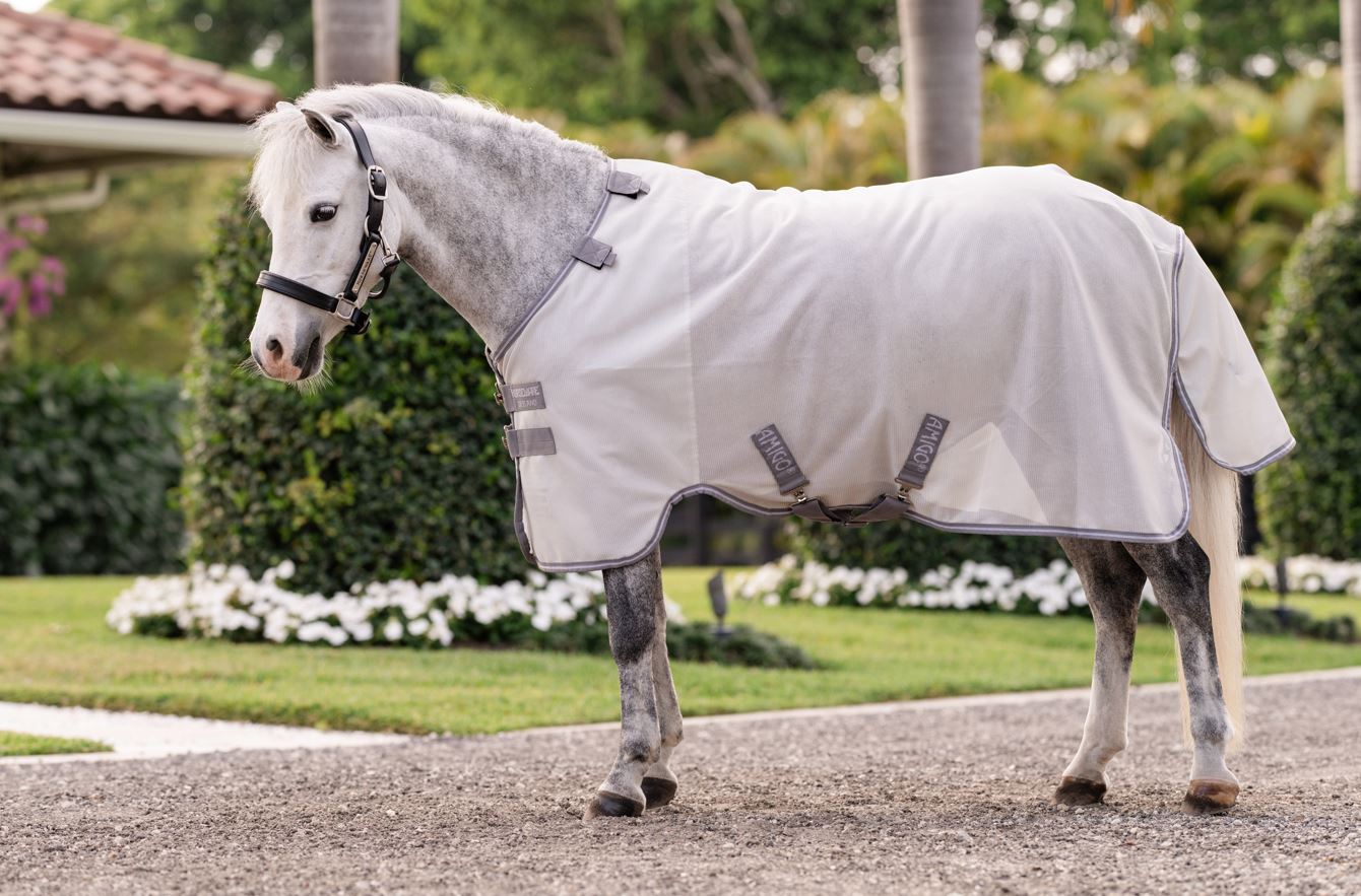 Horseware Amigo Bug Rug Pony Flugtäcke - Silver/Titanium Grey & Silver (75cm (3'9
