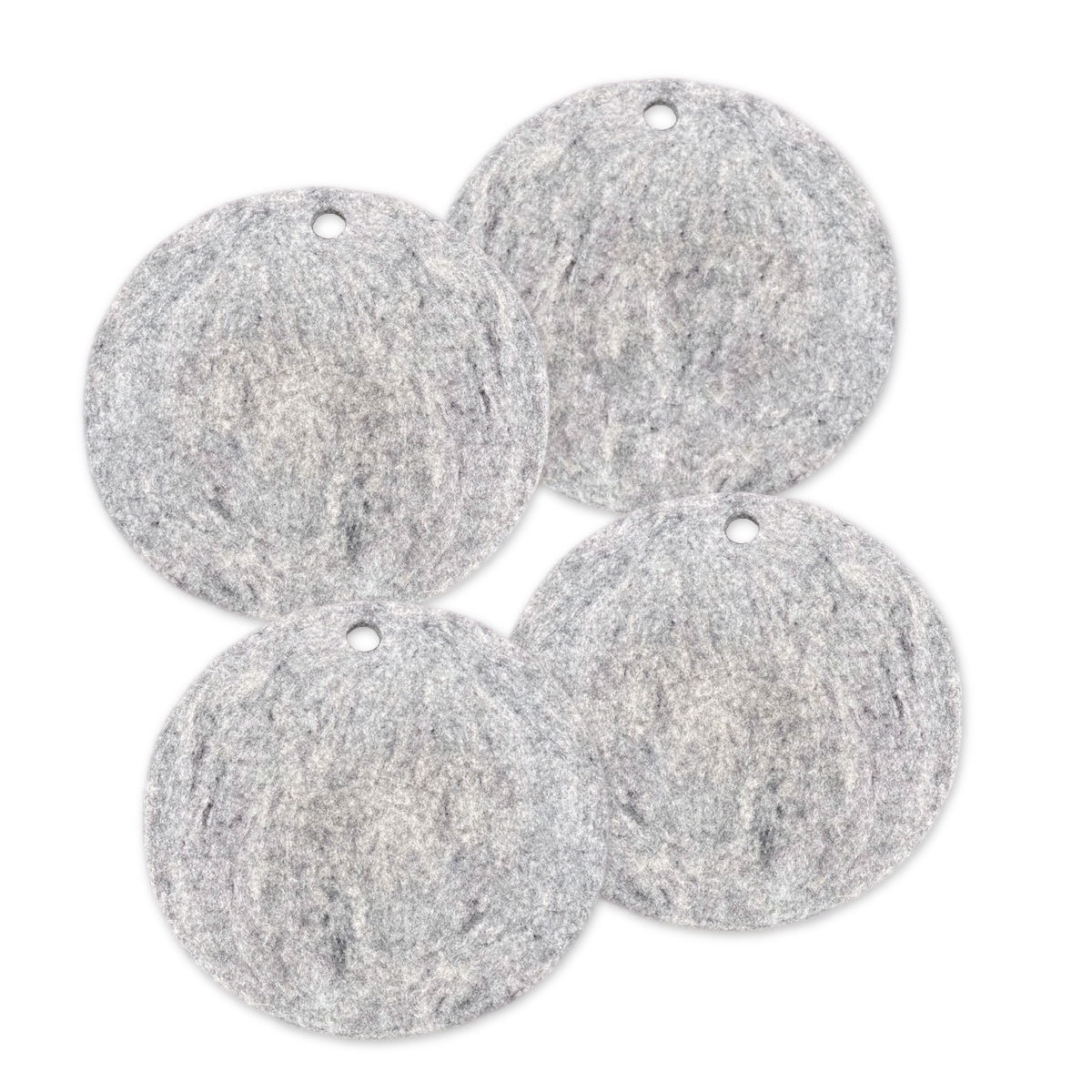 Wooldesign huovutettu villa-alusta, 25 cm, 4-pack, vaaleanharmaa