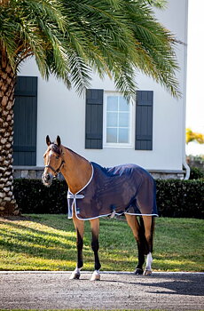 Horseware Amigo Net Cooler Sheet (No Fill) – Navy/Titanium Grey & Silver