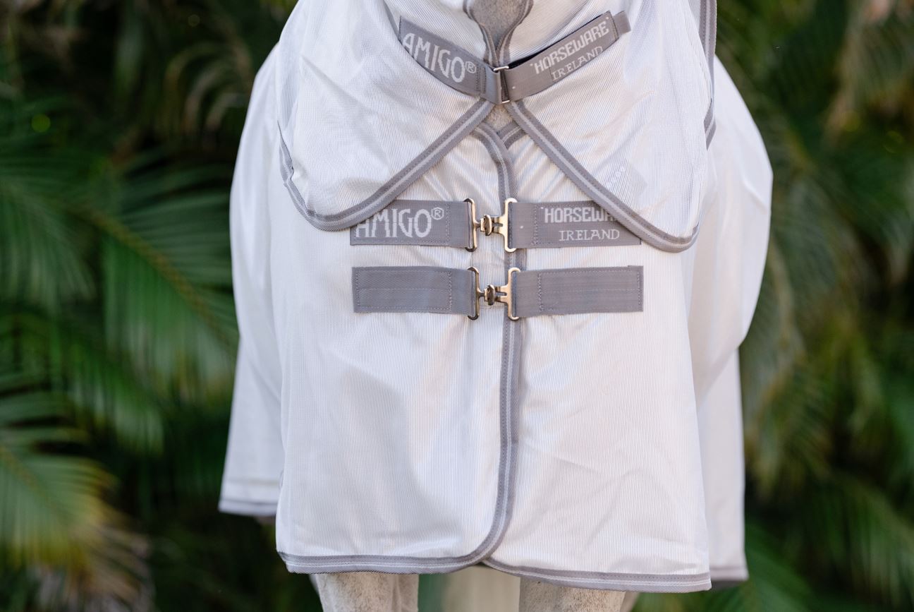 Horseware Amigo Integrated Flysheet – Silver/Titanium Grey & Silver -  integrated neck