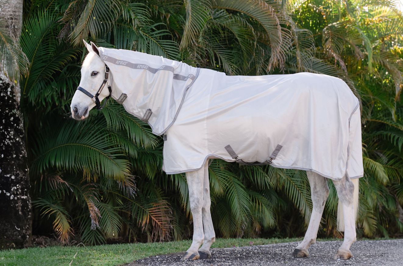 Horseware Amigo Integrated Flysheet Flugtäcke - Silver/Titanium Grey & Silver (115cm (5'6