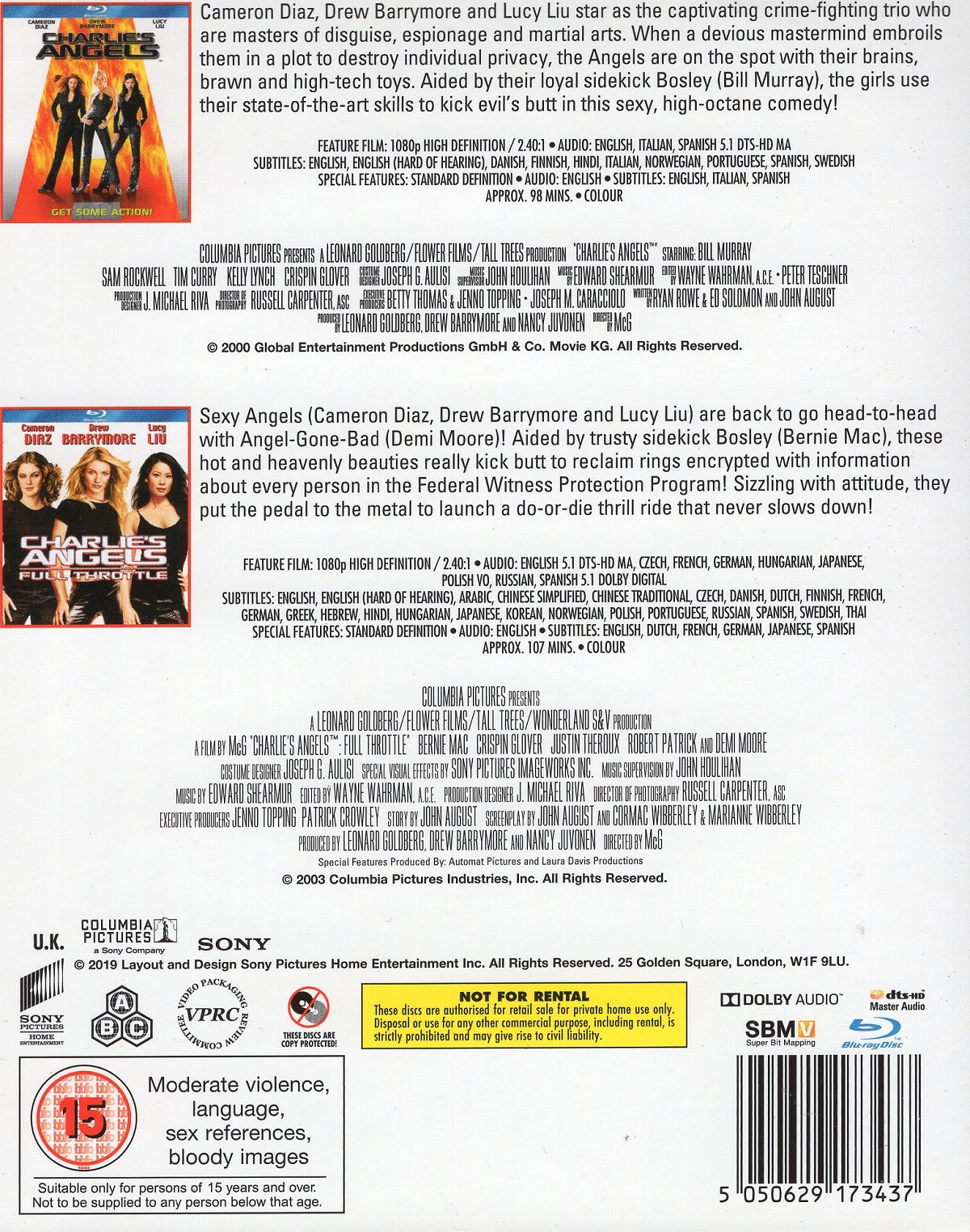 Charlie's Angels / Charlie's Angels - Full Throttle (Blu-ray) - 2