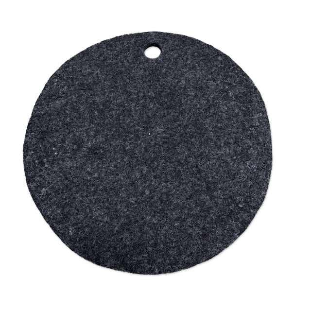 Wooldesign underlägg av tovad ull, 25 cm, 4-pack, svartgrå