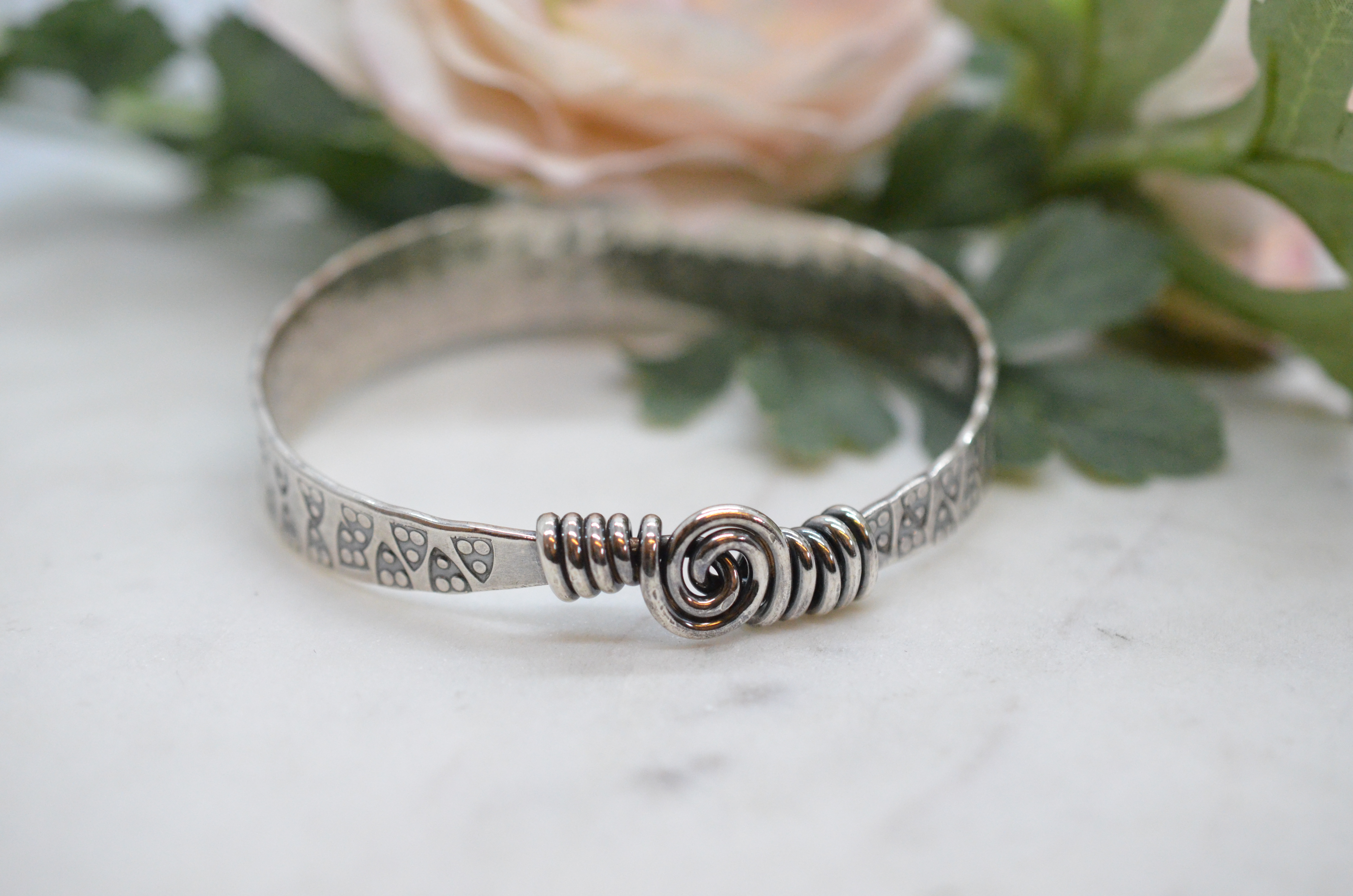 Vintage K. Norman silver bangle.
