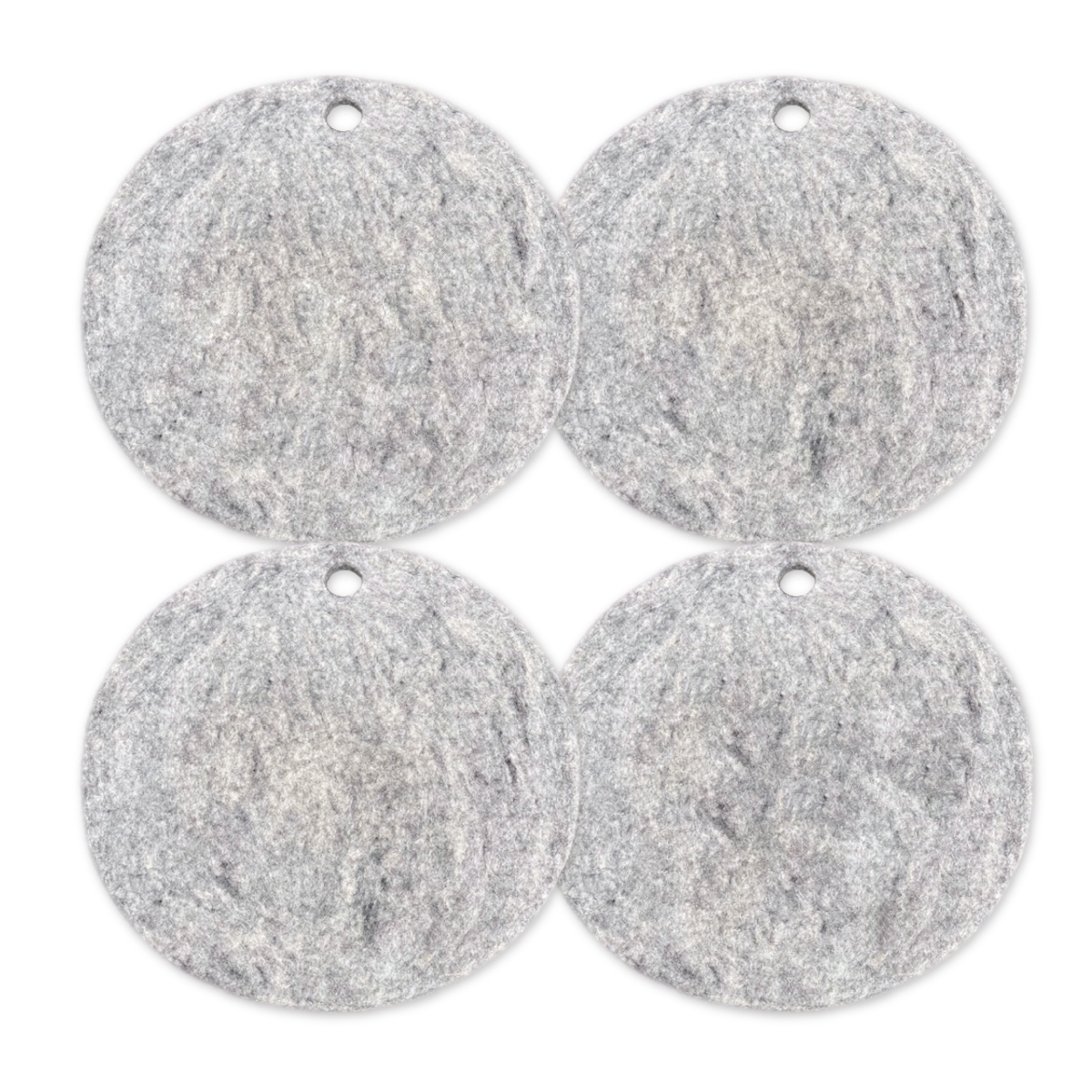 Wooldesign underlägg av tovad ull, 33 cm, 4-pack, ljusgrå