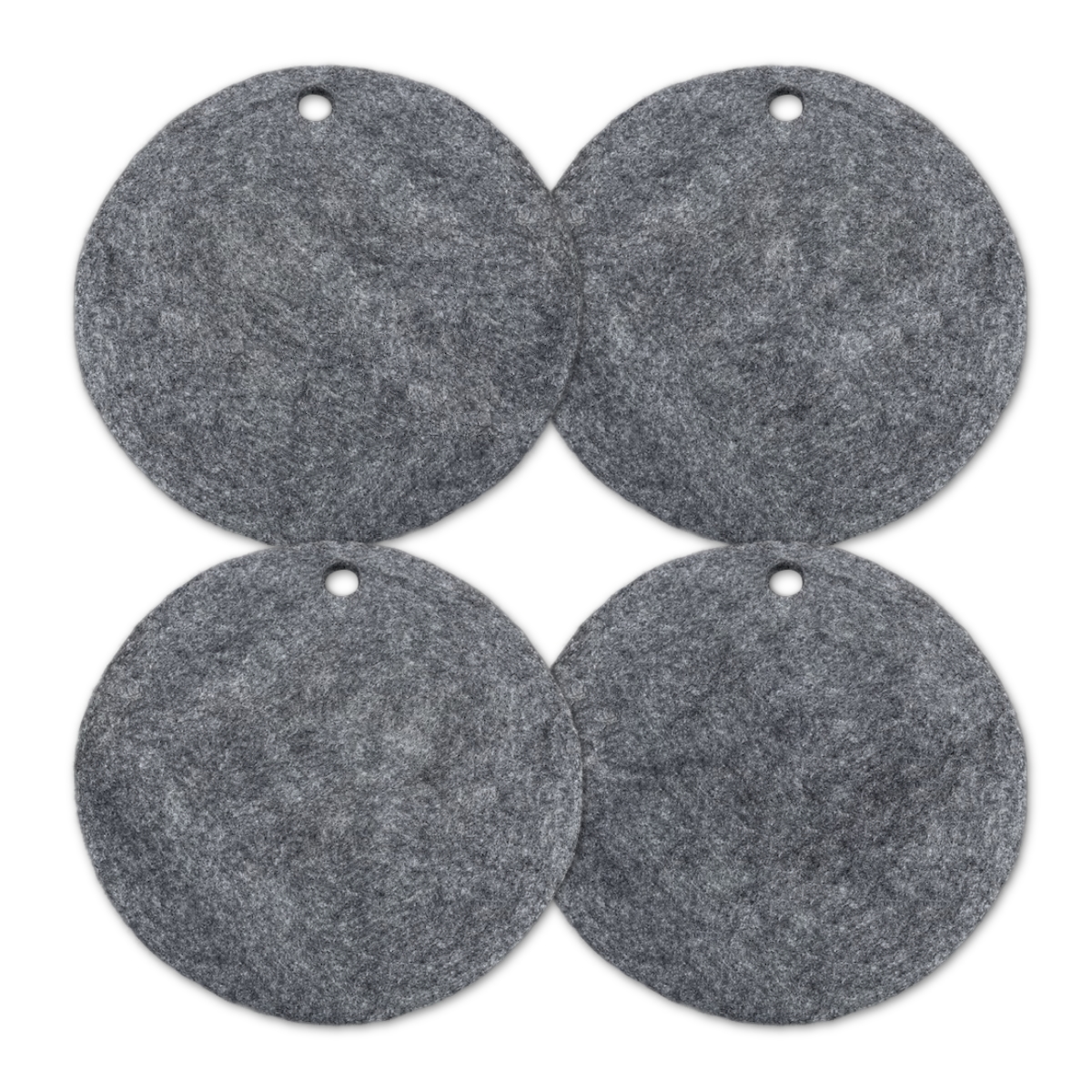 Wooldesign underlägg av tovad ull, 33 cm, 4-pack, grafitgrå