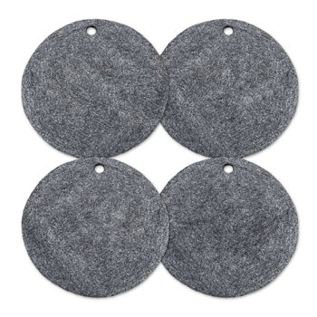 Wooldesign underlägg av tovad ull, 33 cm, 4-pack, grafitgrå