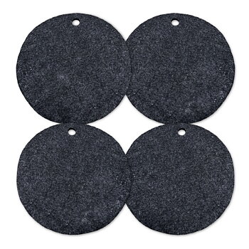 Wooldesign underlägg av tovad ull, 33 cm, 4-pack, svartgrå