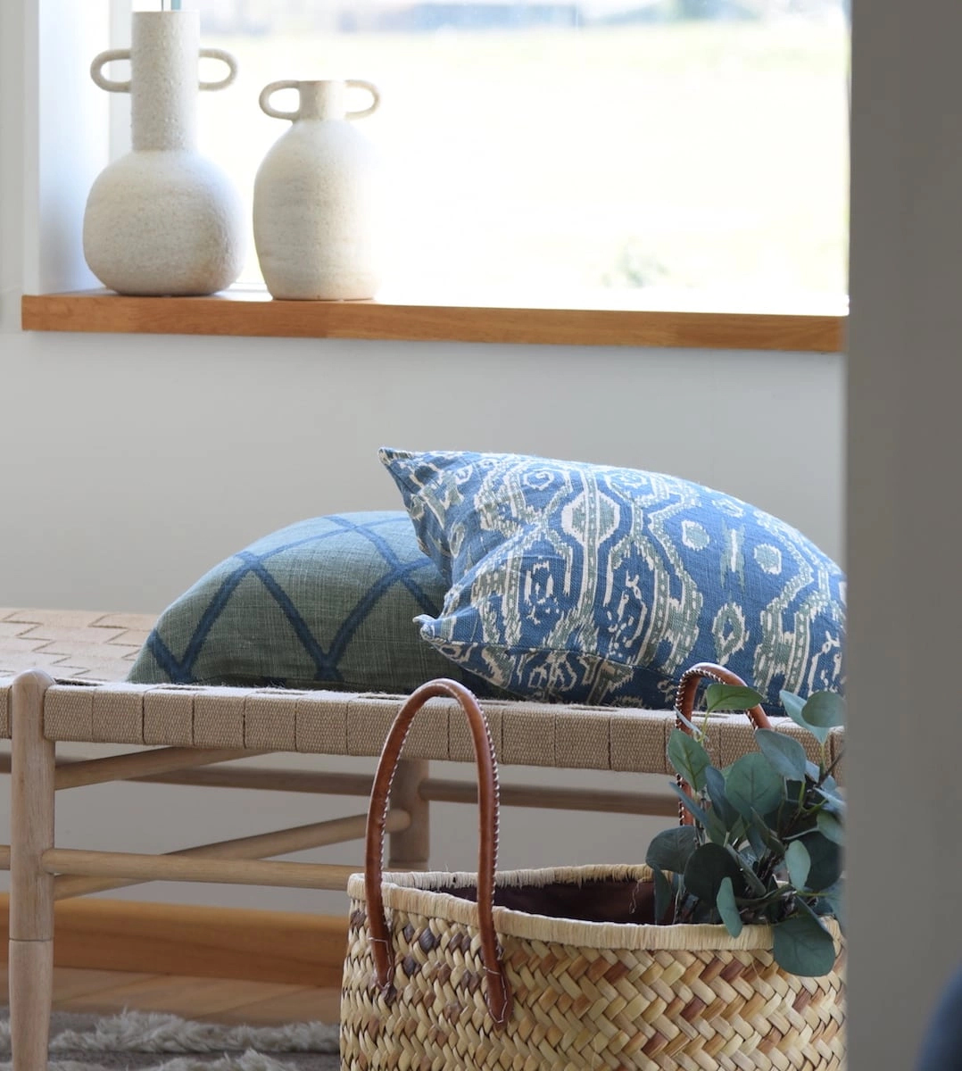 Kuddfodral Ikat Madras Heaven Blue 50x50cm - 2