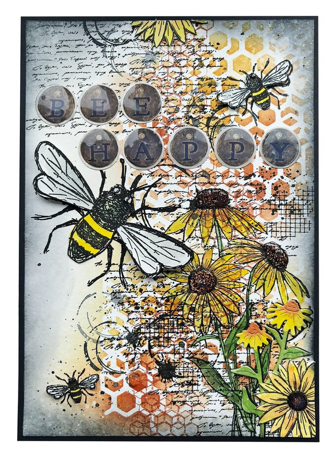 Studio Light Sweet Bee Memories Clear Stamp Echinacea  - 2