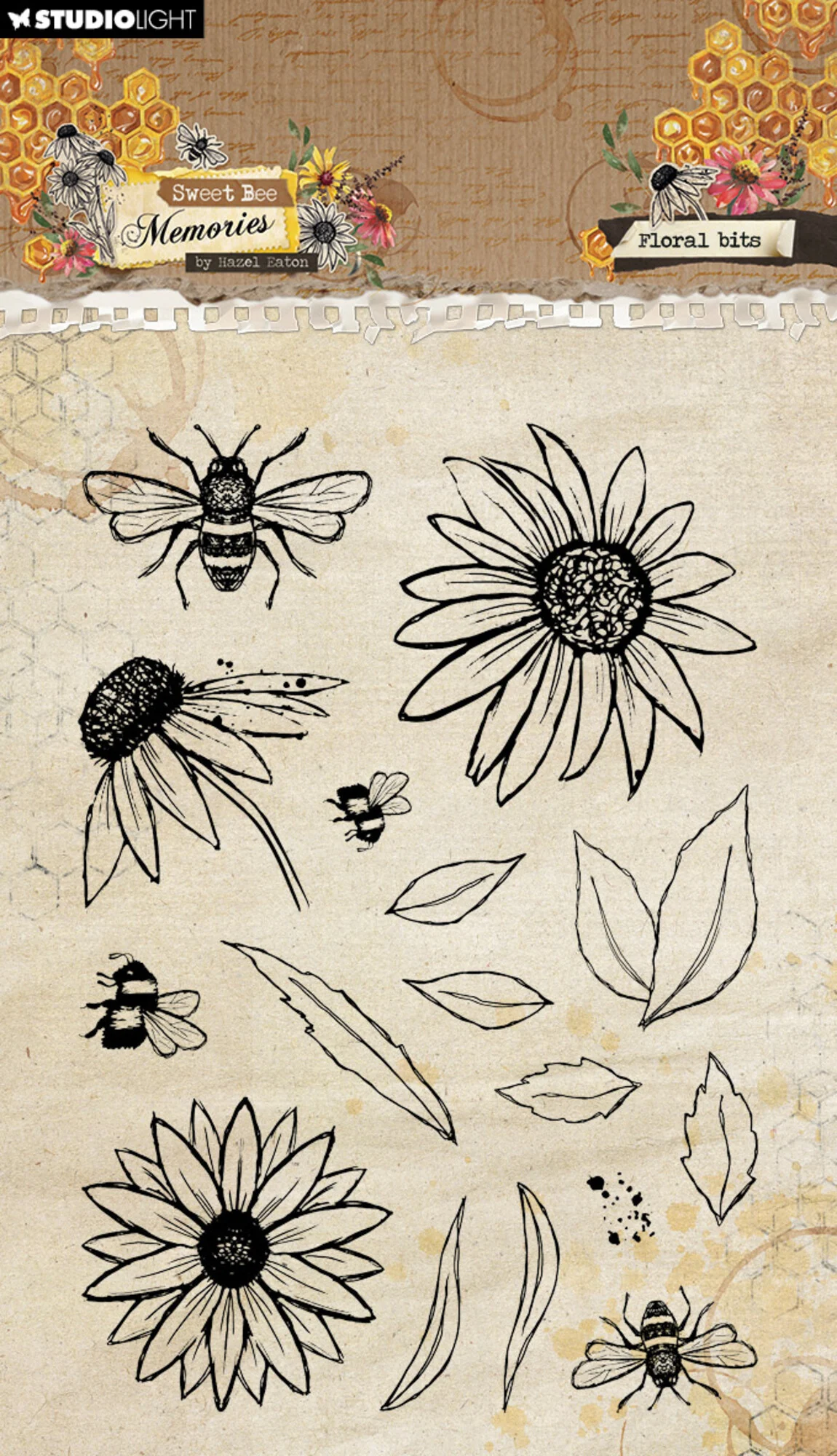 Studio Light Sweet Bee Memories Clear Stamp Floral Bits