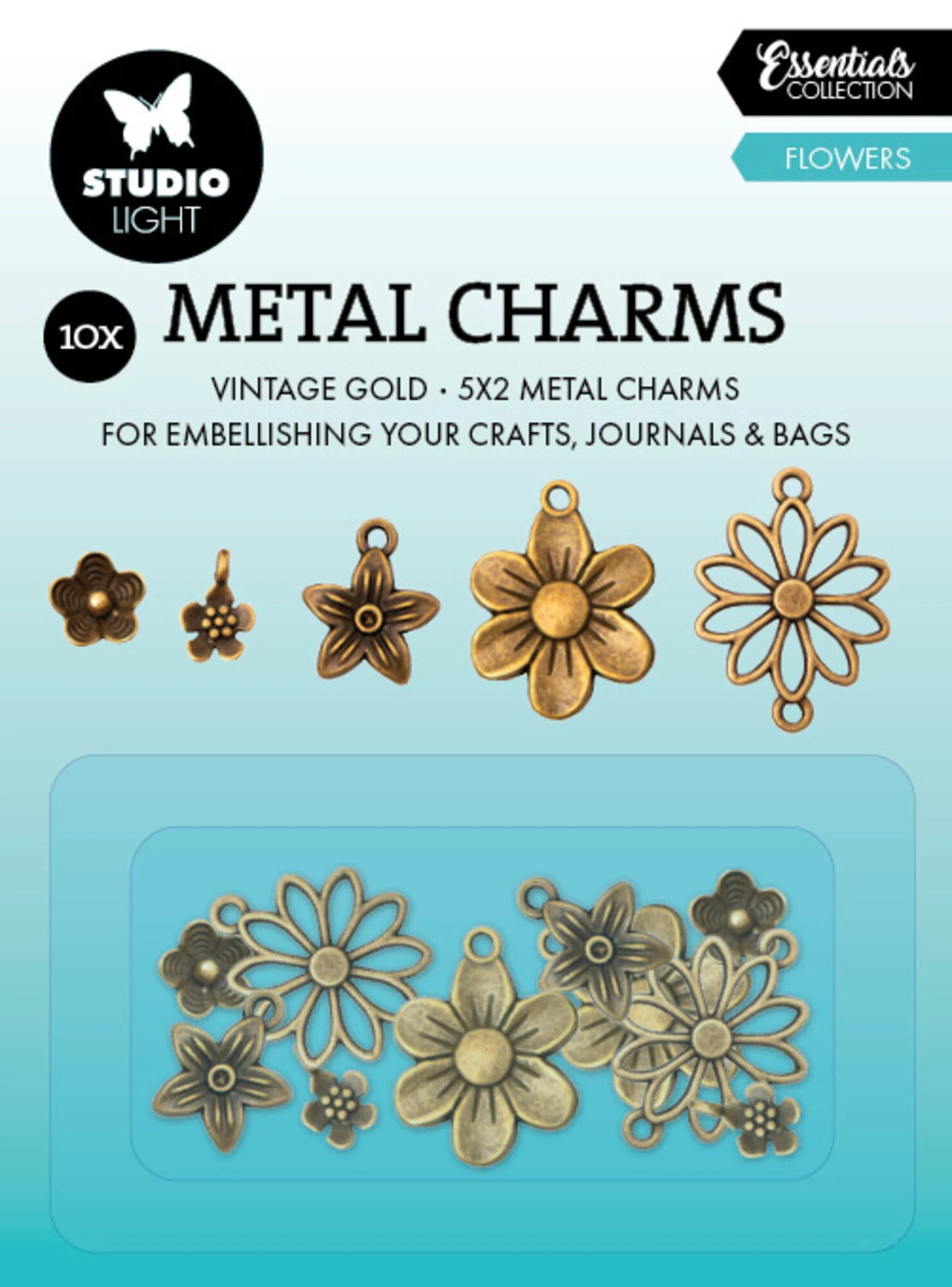 Studio Light Flowers Essentials Metal Charms (10pcs) 
