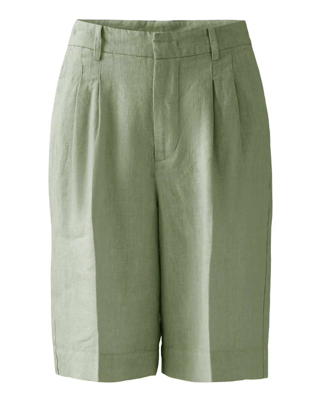 Linneshorts bermuda sage-grön