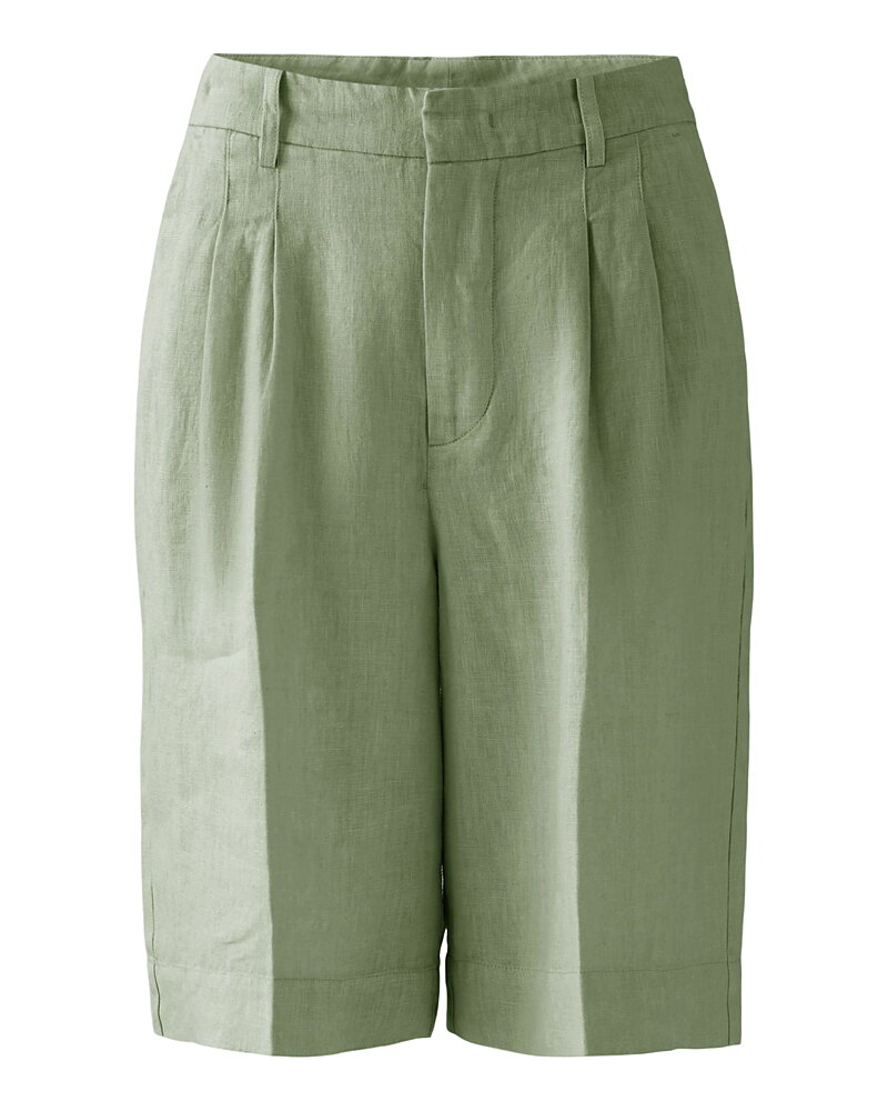 Linneshorts bermuda sage-grön
