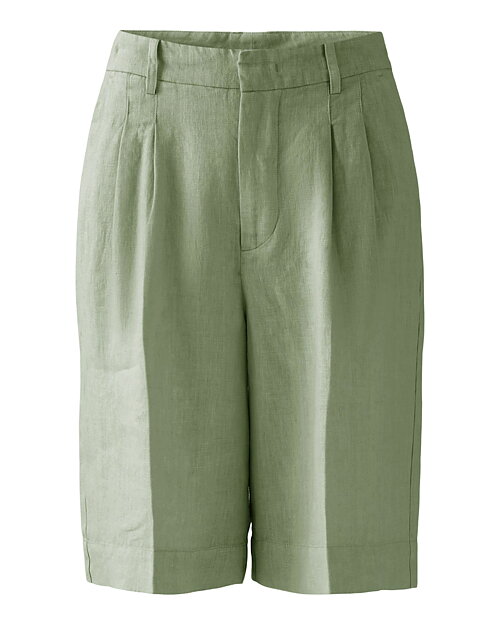 Linneshorts bermuda sage-grön