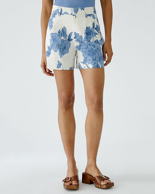 Bermudashorts kort blå/vit blommig