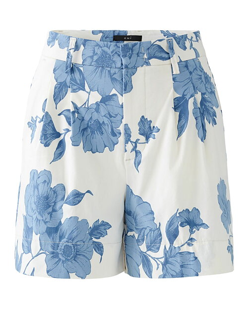 Bermudashorts kort blå/vit blommig - 4