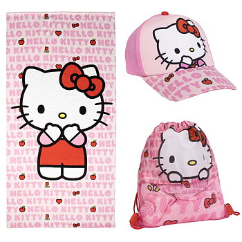 Hello Kitty Handduk Keps Gympapåse Set