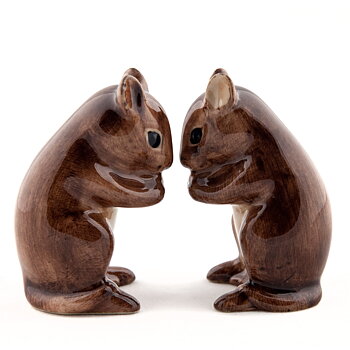 Salt & peppar Mouse, handmålat stengods från Quail Ceramics