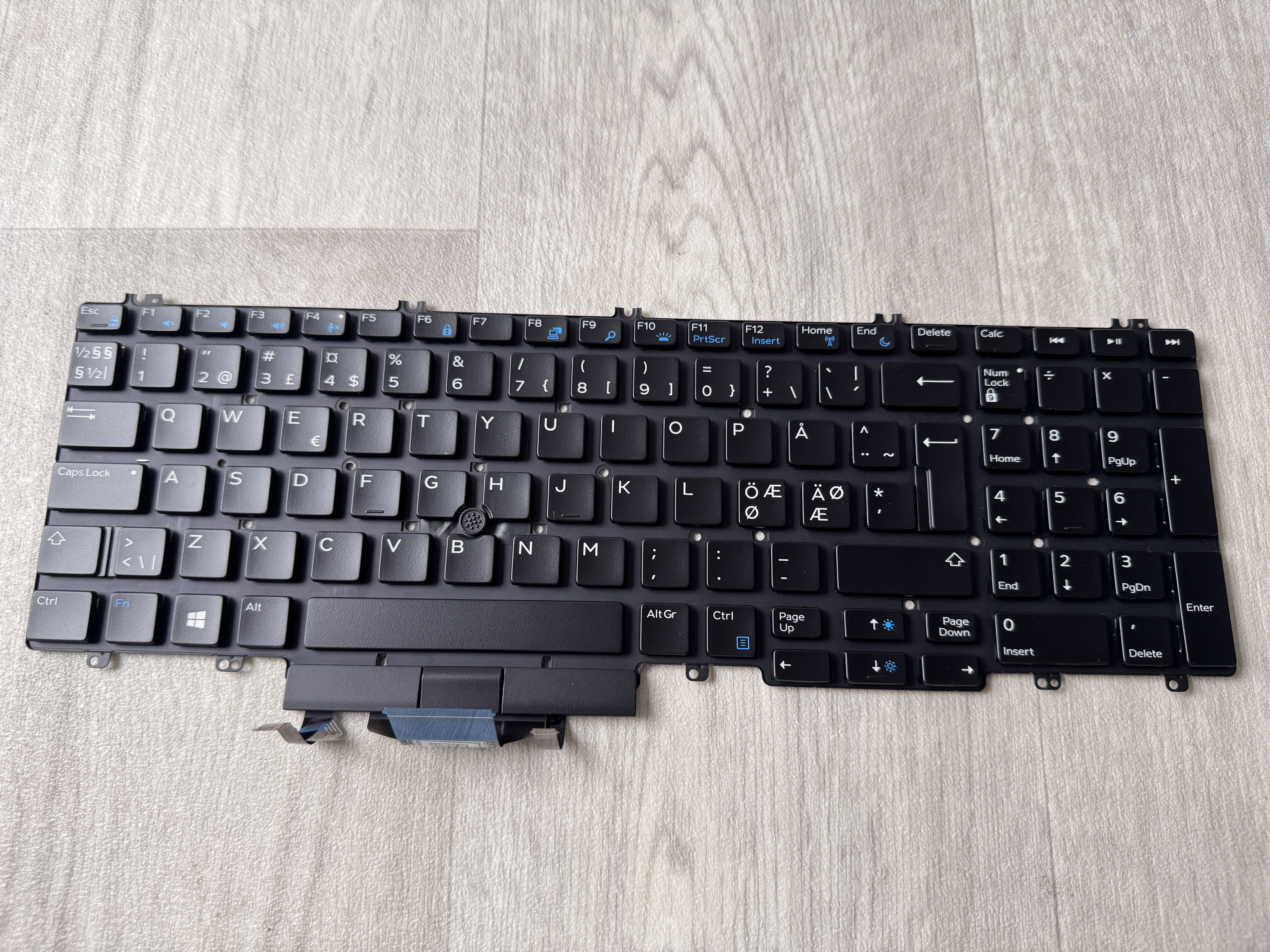 NY! Dell Precision 7530 7540 7730 7740 NORDIC Backlit Keyboard 0RX21J Tangentbord