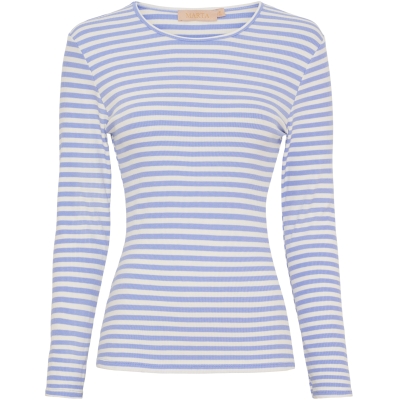 T-Shirt / Ljusblå - Benvit