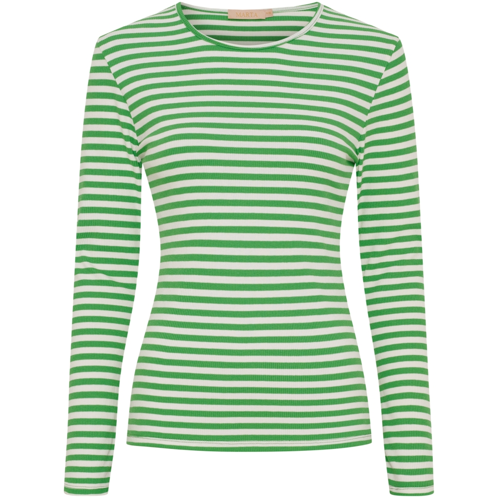 T-Shirt / Ljusgrön- Benvit