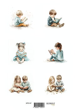 Papper Klippark - Children reading  -  A4