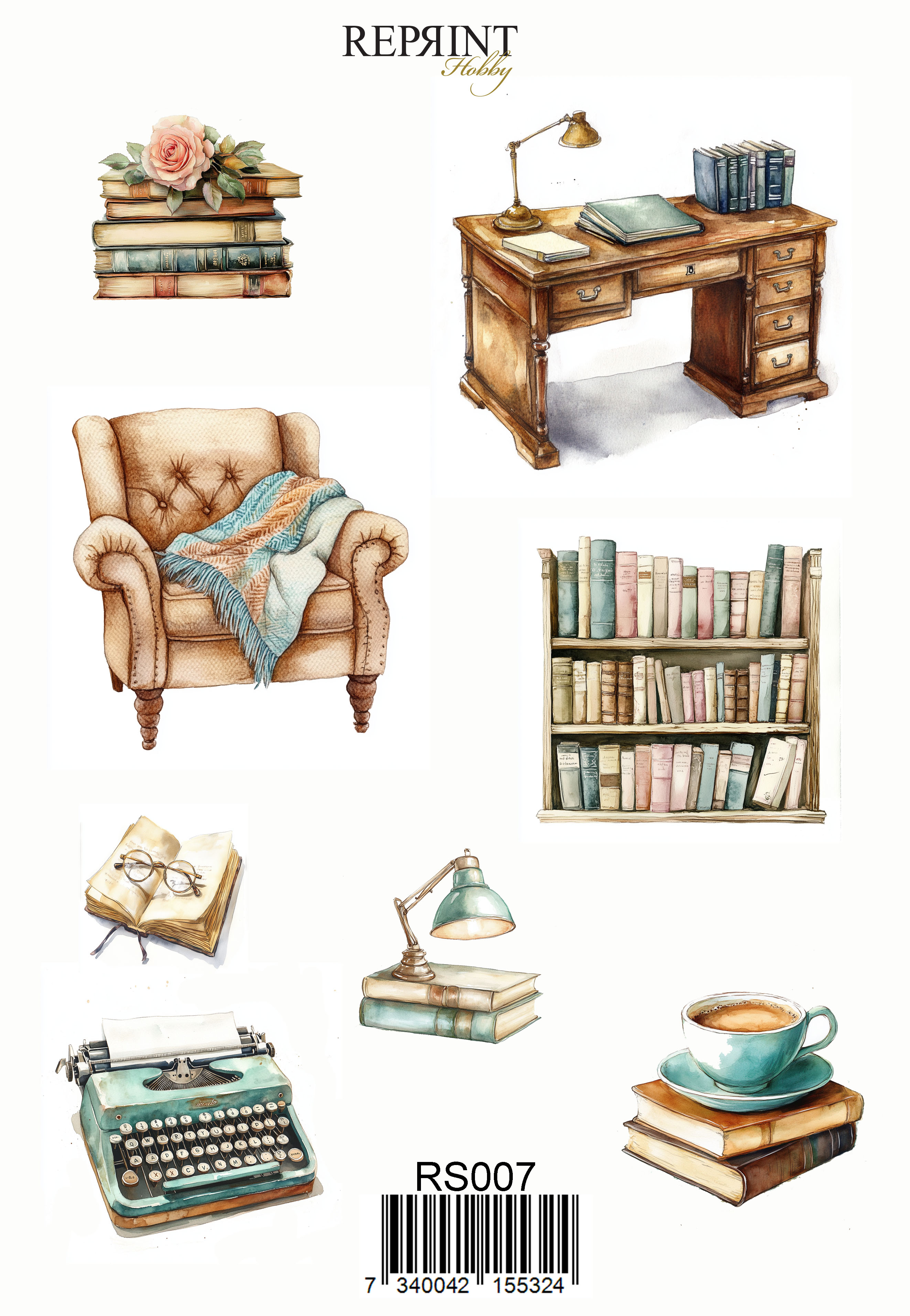 Stickers Reprint - The Bookshop Collection -  11x16 cm