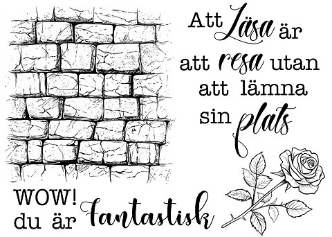 Stämpelset Reprint - The Bookshop Collection  Svensk Text  -  10 x 7,5 cm