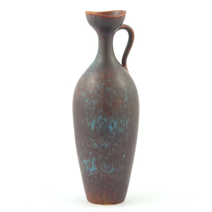 Gunnar Nylund (AKL 1954) Brown/Turquoise Handle Vase 24 cm