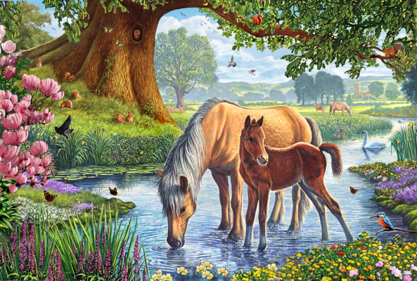 Horses by the Stream, 150 Bitar Schmidt