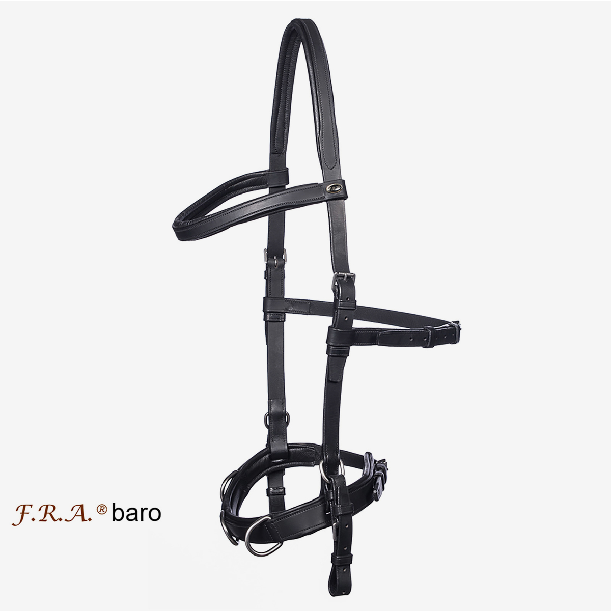 Cavesson "F.R.A® "Baro", for riding and lunging, black - 2