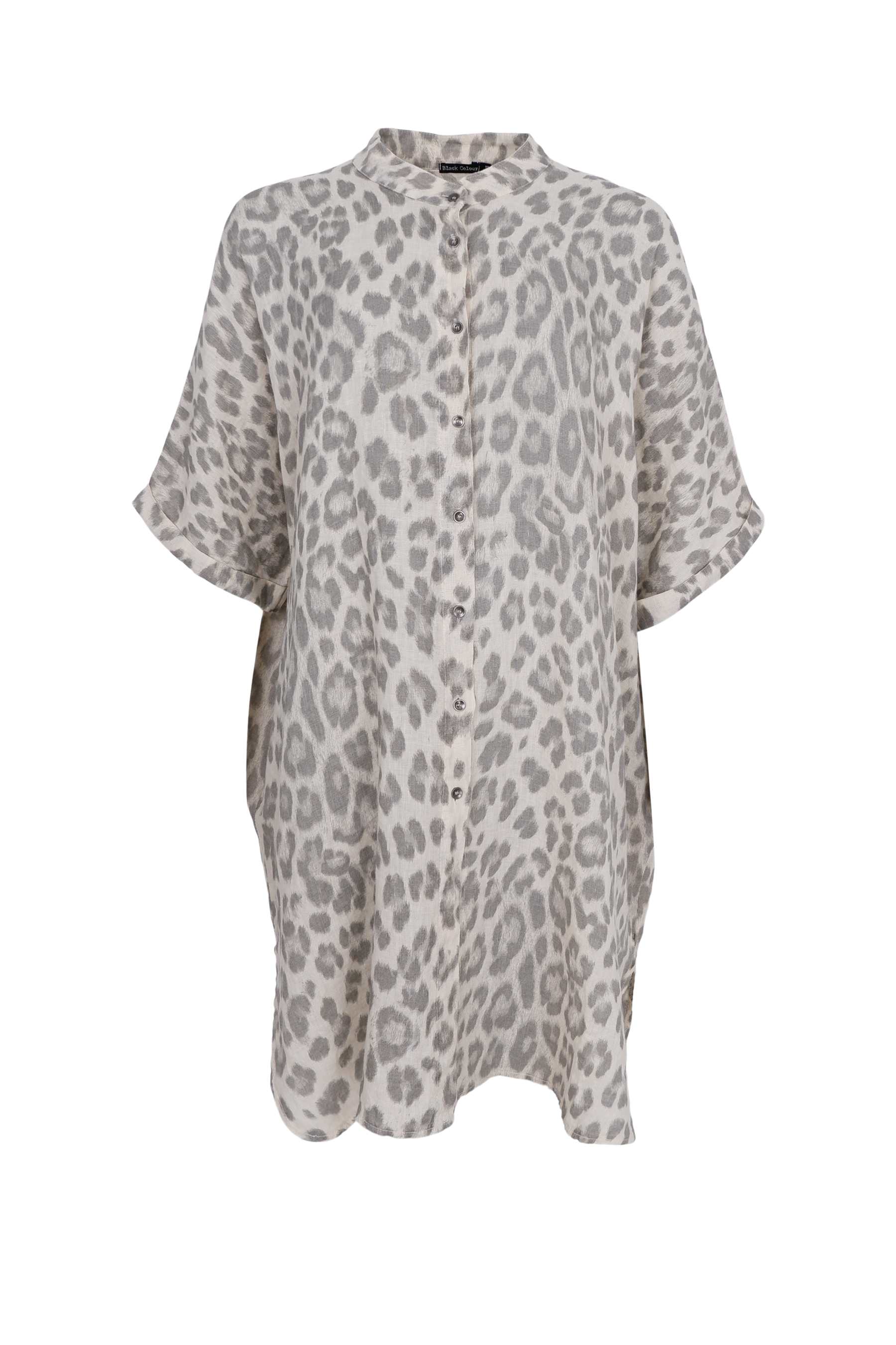 Black Colour - Melina Linen Tunic Natural Leo - 3