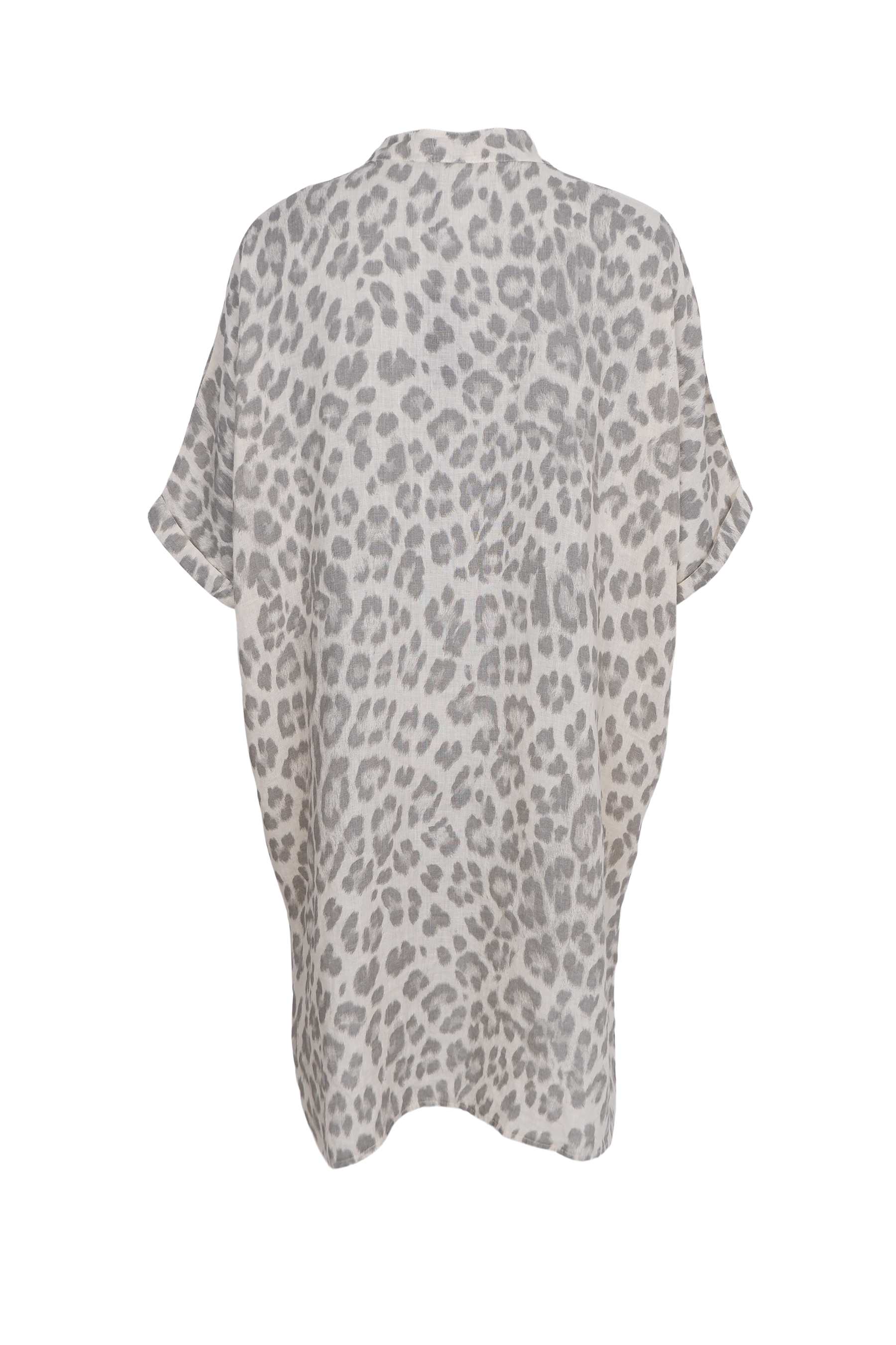 Black Colour - Melina Linen Tunic Natural Leo - 4