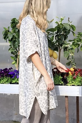 Black Colour - Melina Linen Tunic Natural Leo - 2