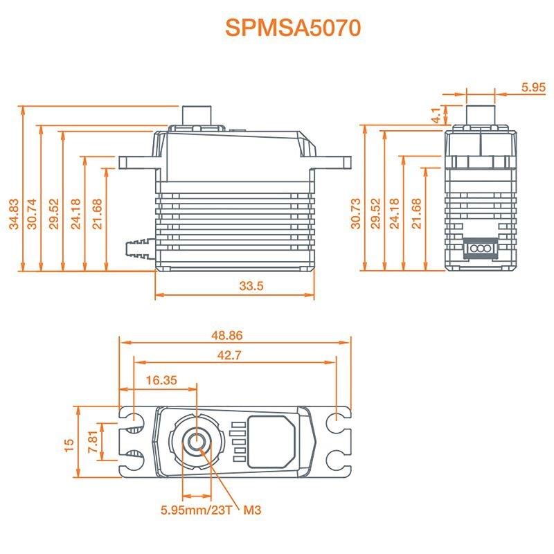 Spektrum A5070 Mini Dgl HV High Torque High-Speed Brushless MG Aircraft Servo - 3
