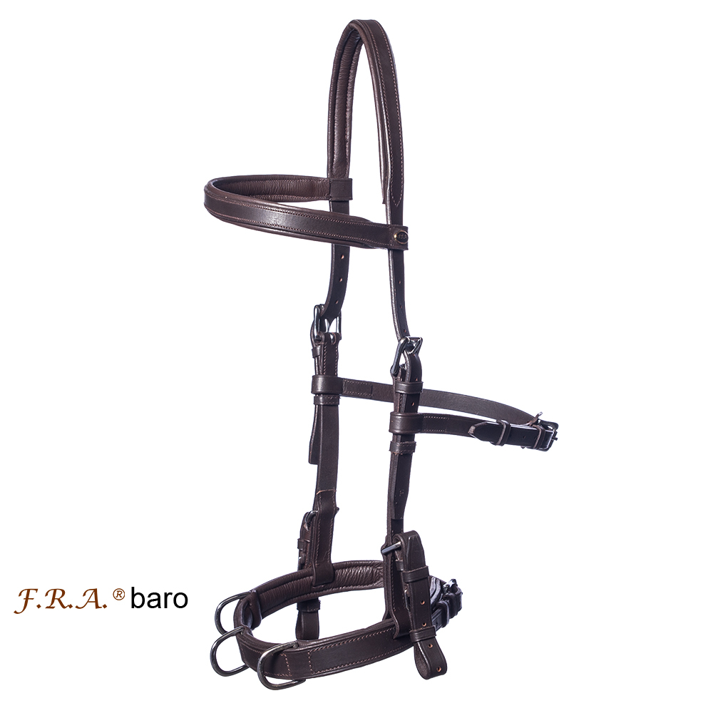 Cavesson "F.R.A® "Baro", for riding and lunging, dark brown - 2