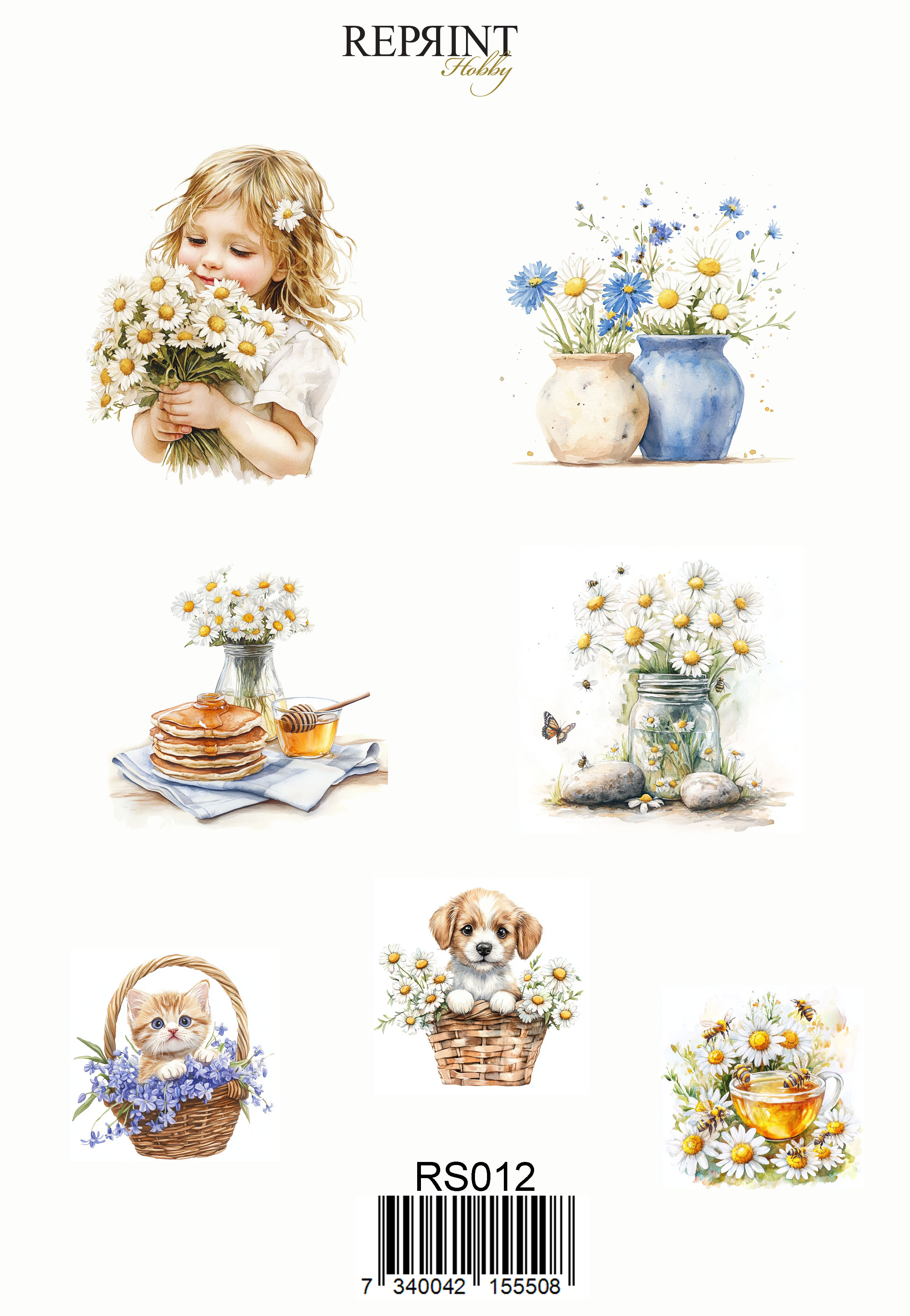 Stickers Reprint  - Summer Collection  2 -  11x16 cm