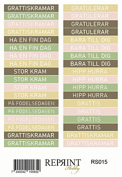 Stickers Reprint - Summer Collection Text Svensk -  11x16 cm