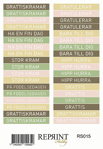 Stickers Reprint - Summer Collection Text Svensk -  11x16 cm