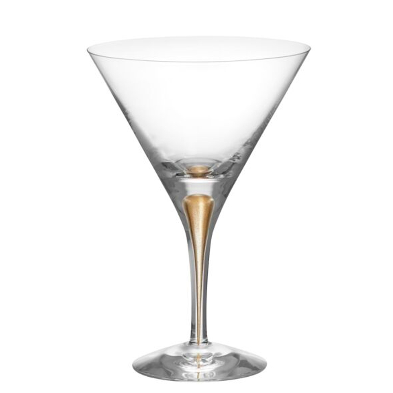 Orrefors Intermezzo Gold Martini set of 2
