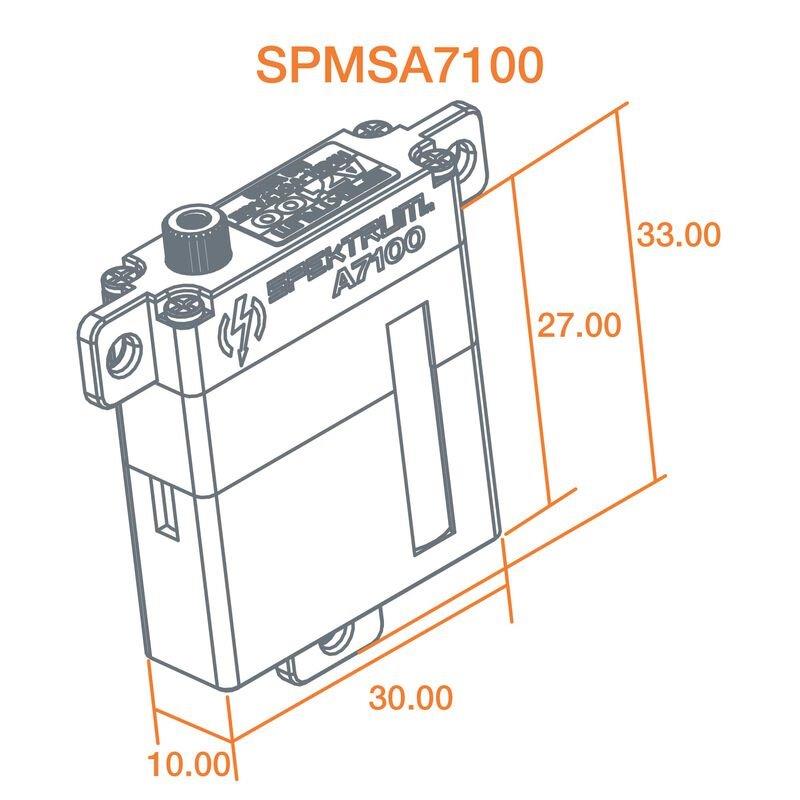 Spektrum A7100 MT/MS Metal Gear HV Wing Servo - 3