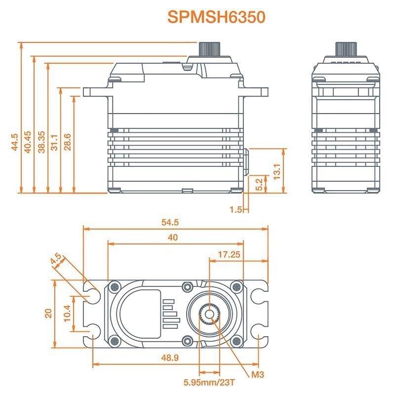 Spektrum H6350Standard Digi HV Brshlss Ultra Torque High Speed Heli Cyclic Servo - 4
