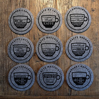 9-p Glasunderlägg - Kaffedrinkar