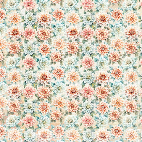 Papper Scrapbooking  Reprint - The Beach Dahlias   -  12x12 (30,5 x 30,5 cm)