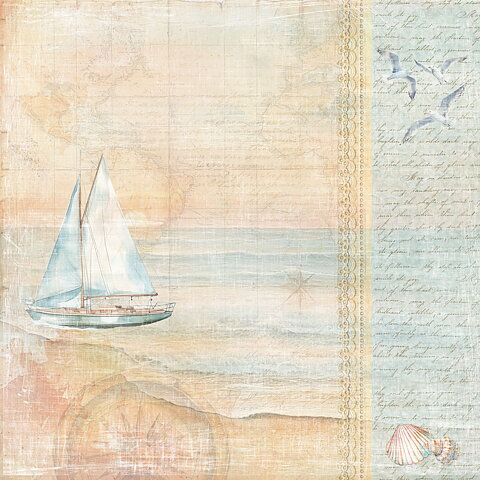 Papper Scrapbooking  Reprint - The Beach Seaside   -  12x12 (30,5 x 30,5 cm)