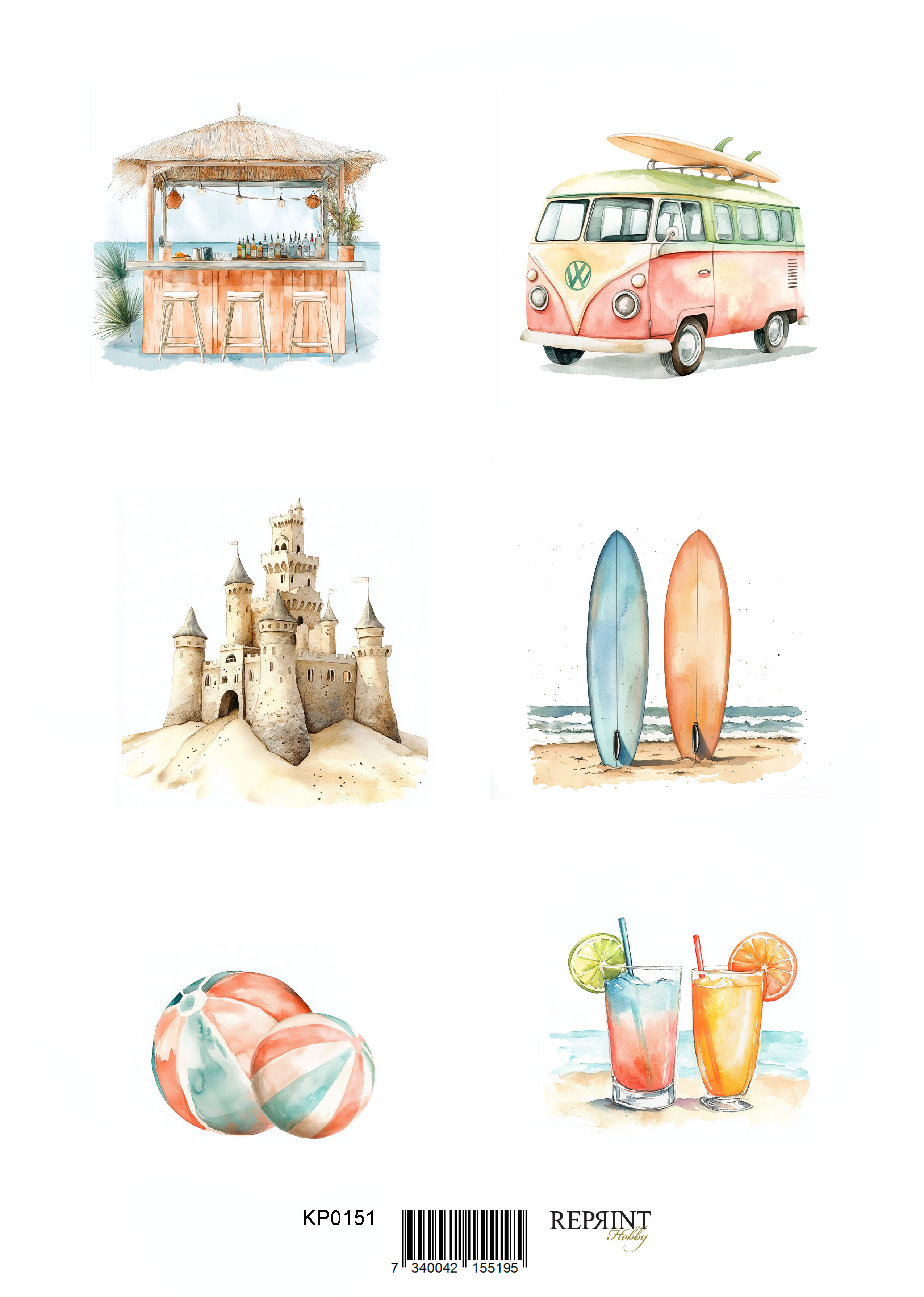 Papper Klippark - The Beach  -  A4