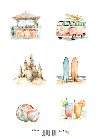 Papper Klippark - The Beach  -  A4